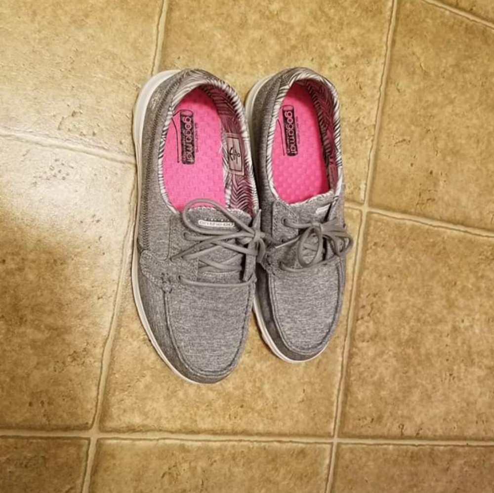 Skechers Go Walk Gray Boat Shoes